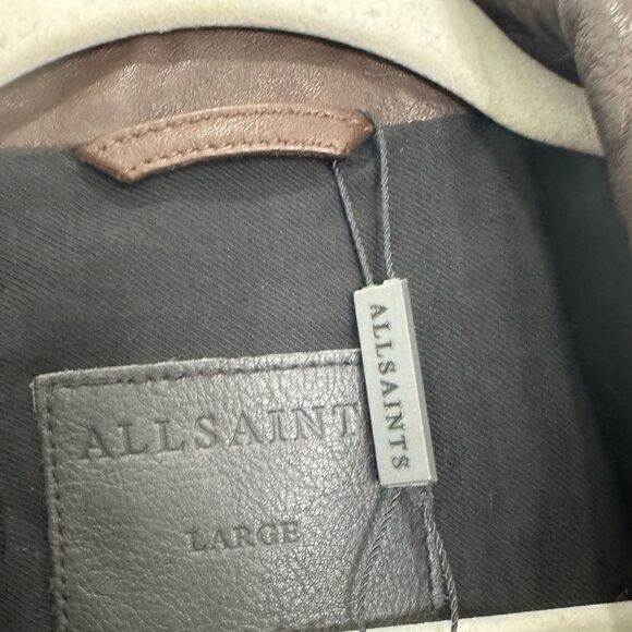 NEW $670 ALL SAINTS leather jacket VOLTAIRE BIKER ML025L OXBLOOD RED Brown - Picture 7 of 11